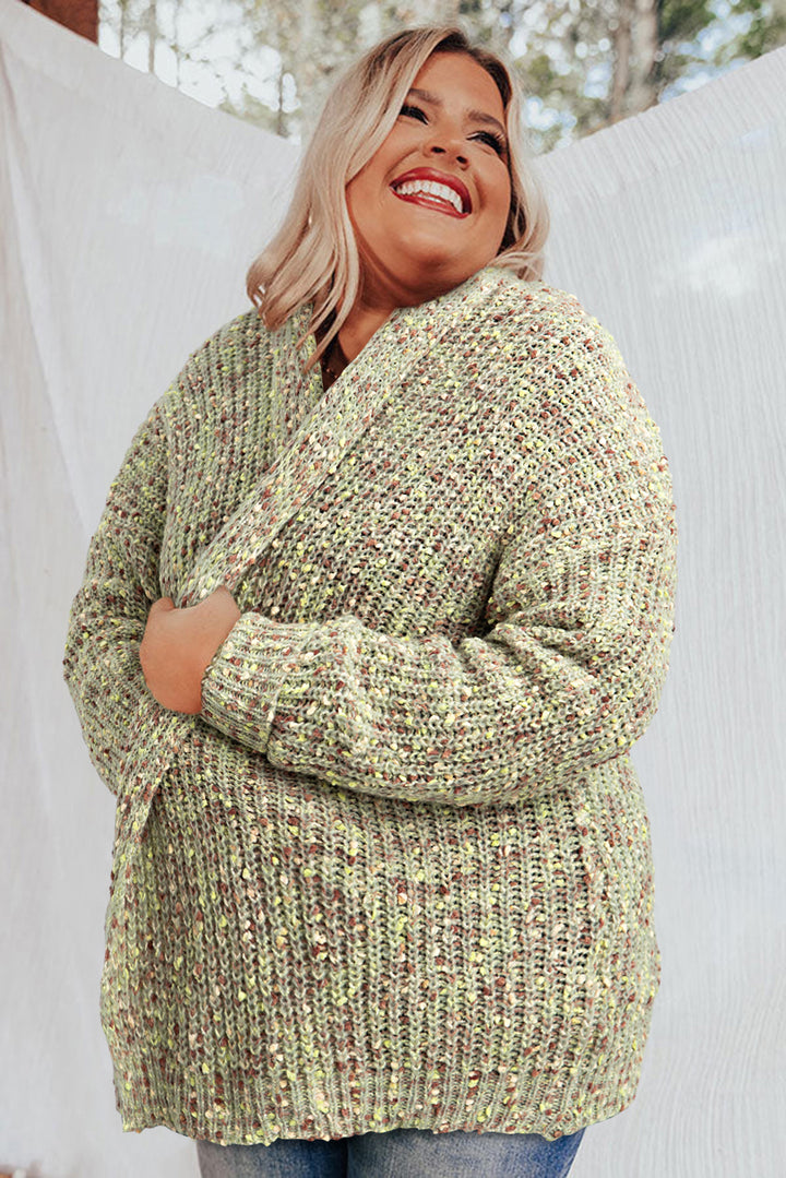 Open Front Knit Plus Size Cozy Cardigan-Lastshoppingexit