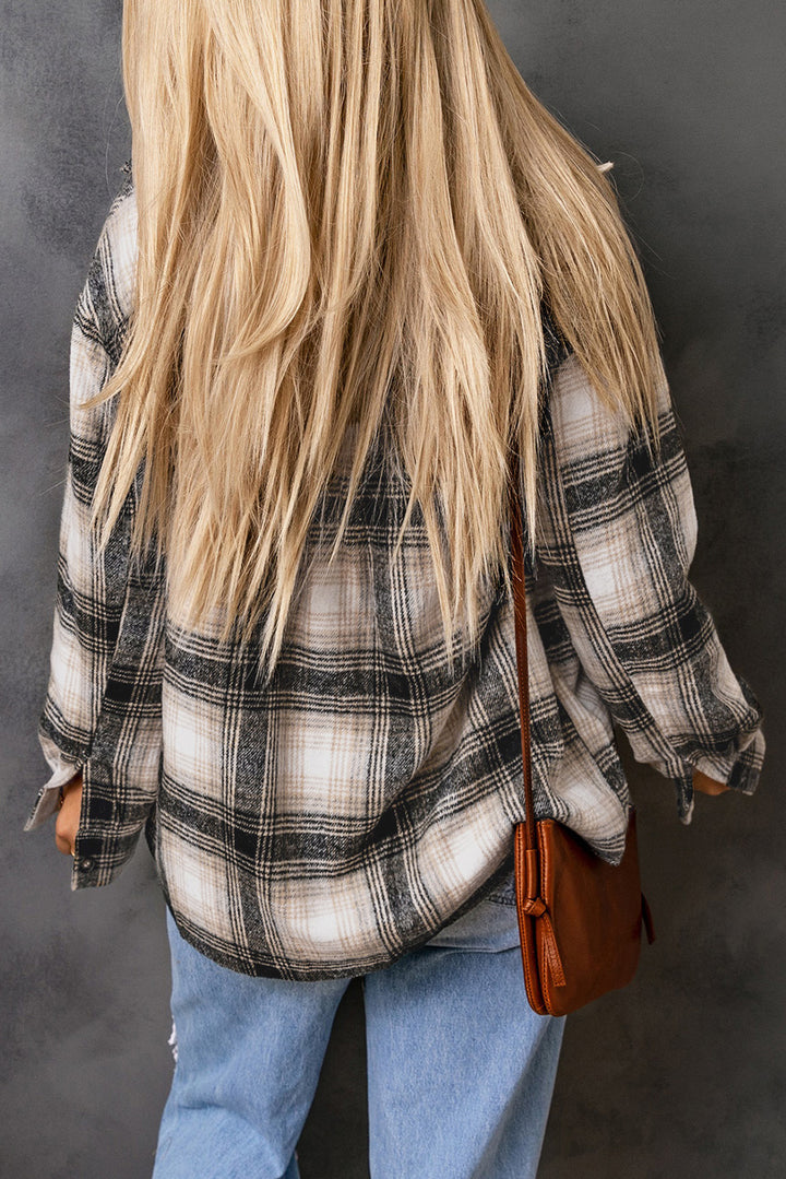 Vintage Plaid Fleece Lining Jacket-Lastshoppingexit