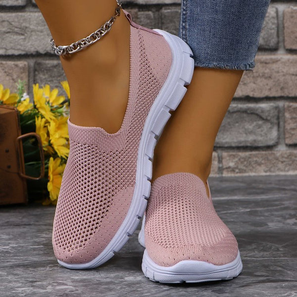 Breathable Mesh Round Toe Slip-Ons-Lastshoppingexit