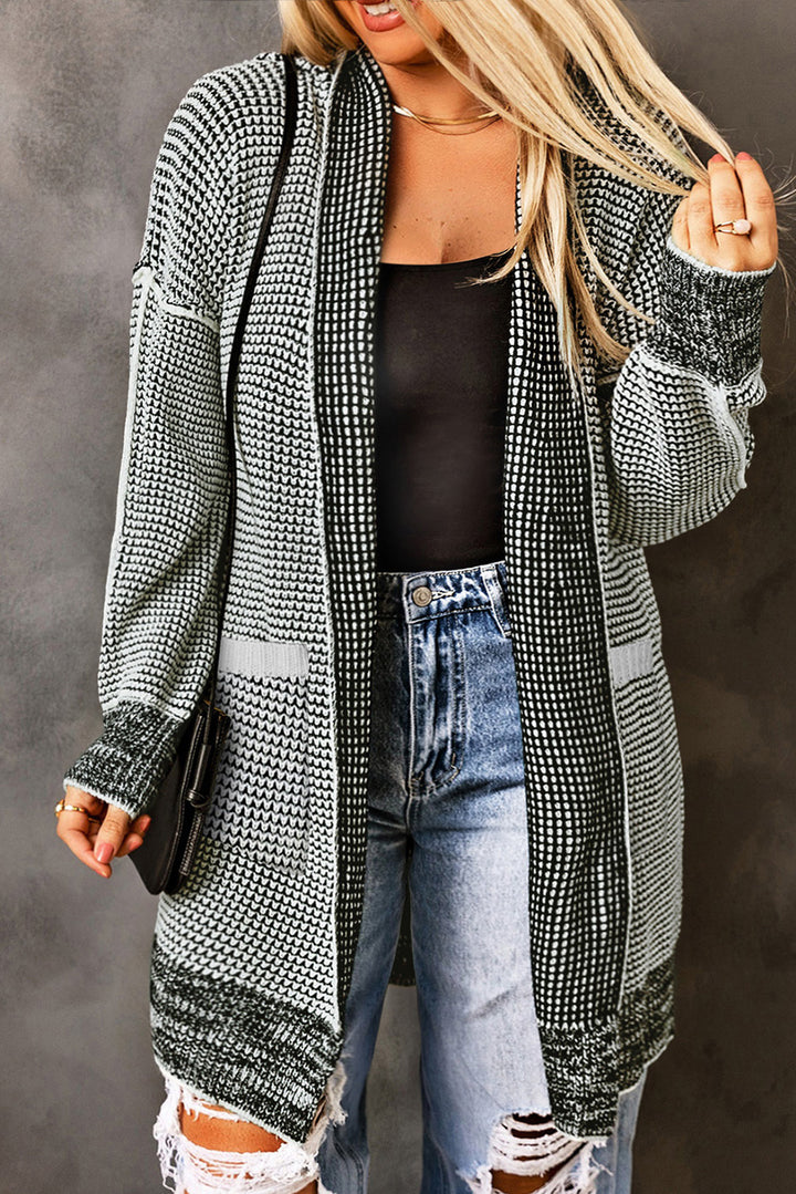 Plus Size Textured Knit Cardigan-Lastshoppingexit