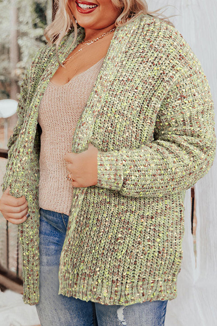 Open Front Knit Plus Size Cozy Cardigan-Lastshoppingexit