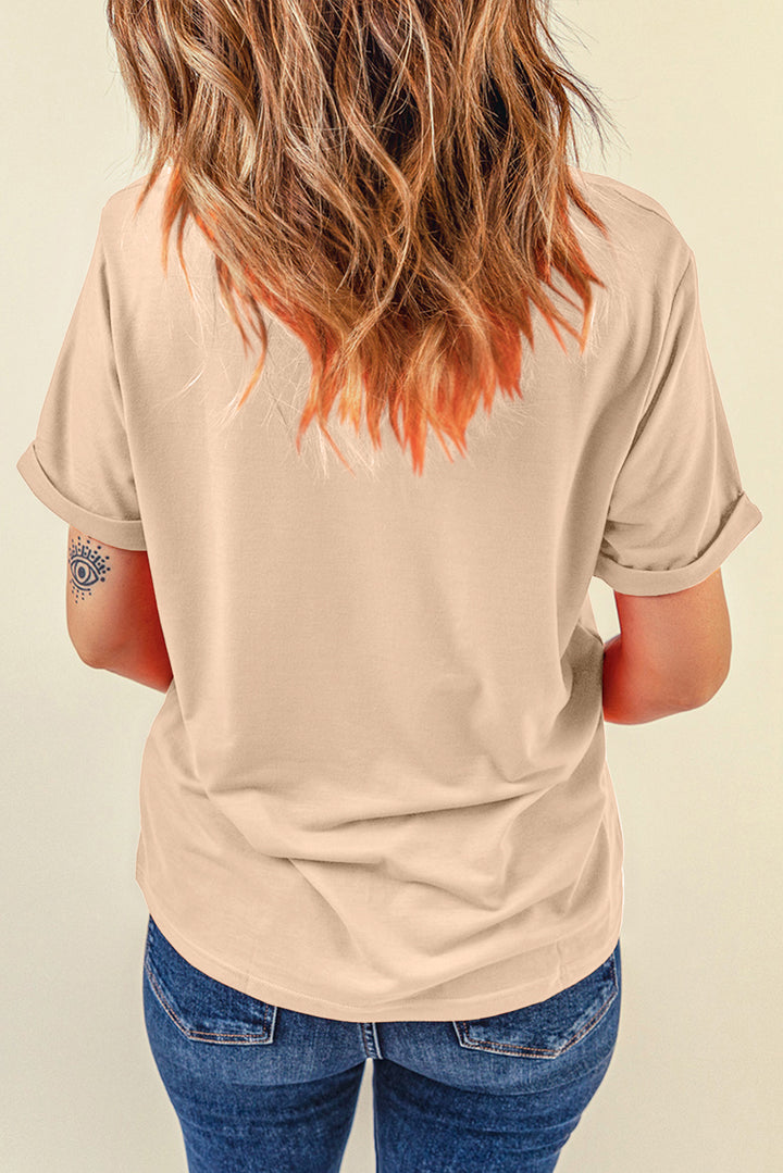 Casual Plain Crew Neck Tee-Lastshoppingexit