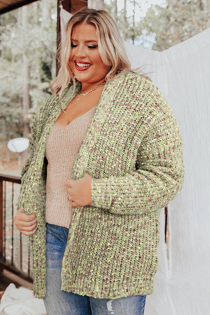 Open Front Knit Plus Size Cozy Cardigan-Lastshoppingexit