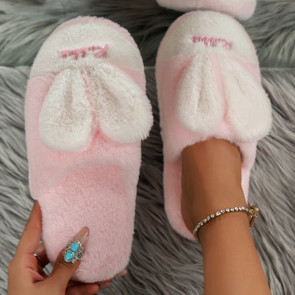 Rabbit Ears Round Toe Slippers-Lastshoppingexit